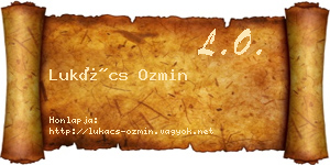 Lukács Ozmin névjegykártya